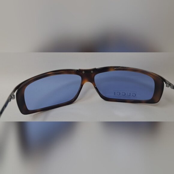 NWT Gucci Women's Sunglasses Vintage Y2K Wrap Havana Blue GG1420/S 65-13-115 - Picture 11 of 15